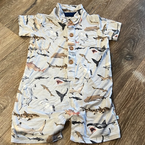 Posh Peanut Other - Posh Peanut Bamboo Shark Romper Size 2T!